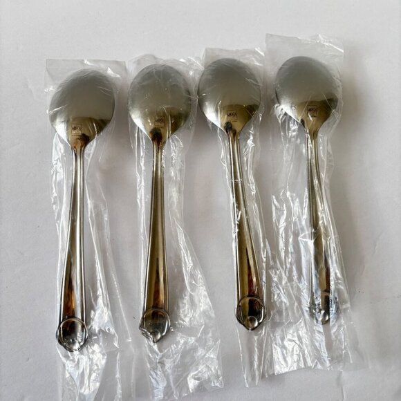 Mikasa Gerald Patrick Classico Soup Spoons Set 4 Satin Stainless Steel 18/8 New - Picture 2 of 7